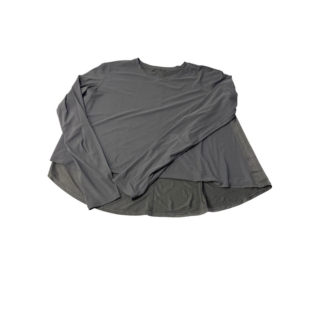 Lululemon Womens Black Long Sleeve Active Top Thumbholes Sheer Back Relaxed Fit